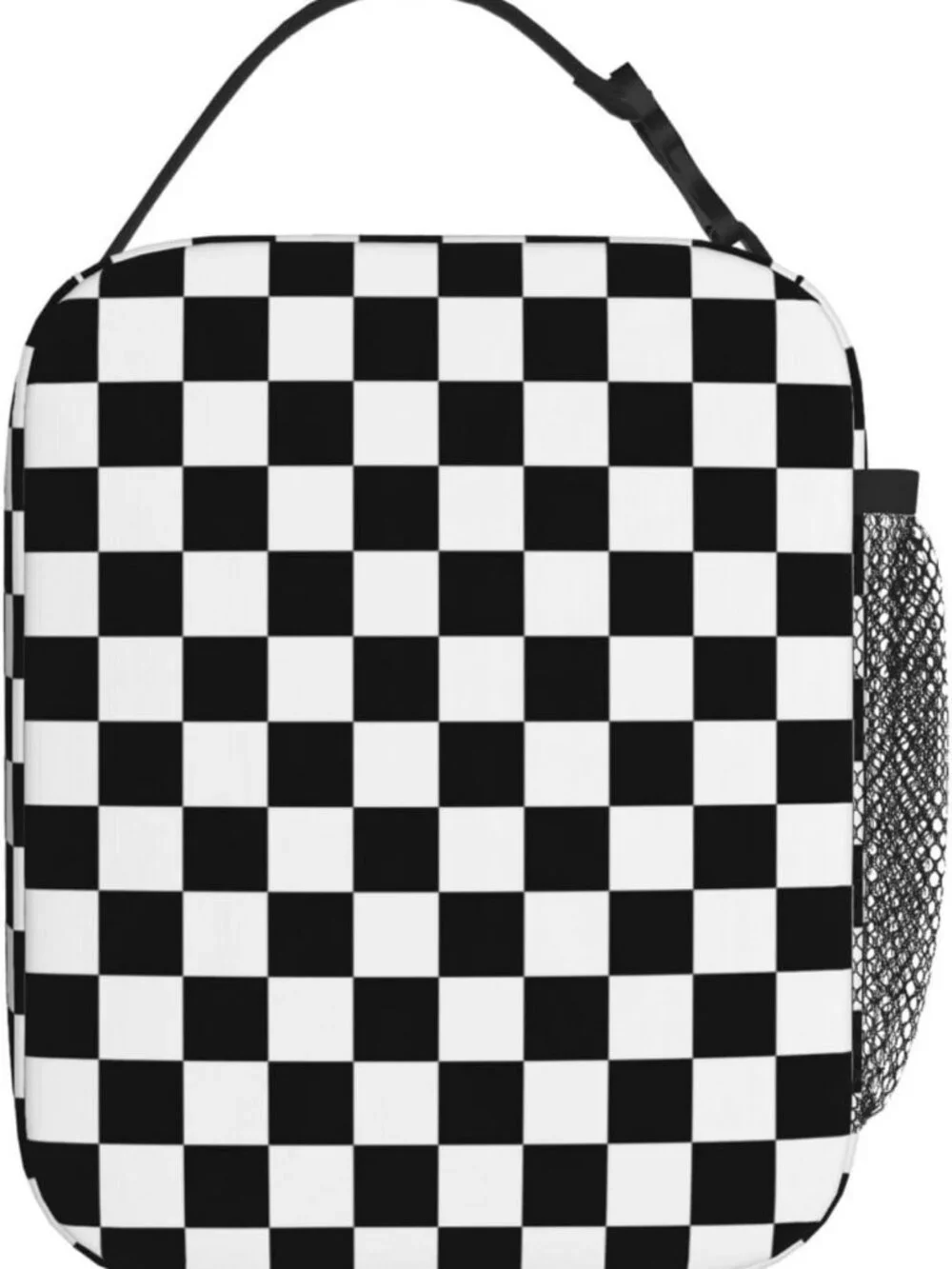 Checkered Insulated Lunch Bag | Reusable Cooler Tote | Leakproof Thermal